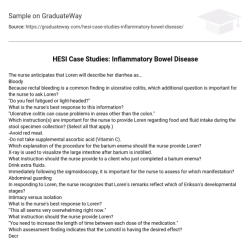 Hesi case study inflammatory bowel disease