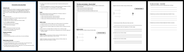 Moon phases eclipses and tides reading comprehension questions