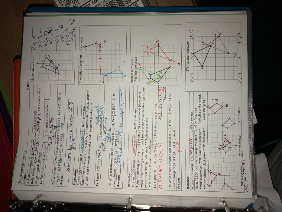 Course 3 chapter 6 transformations answer key